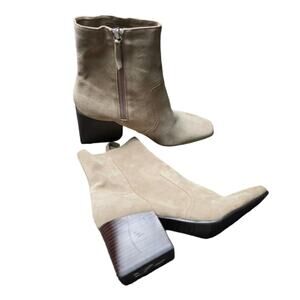 Bandolino NWOB Cow Suede Salome Heeled Boots size 11 waterproof imperfections